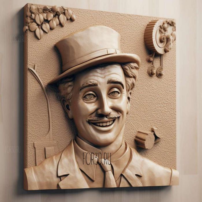 Charlie Chaplin 3 stl model for CNC